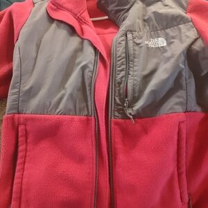 The North Face Pink and Gray Fleece Jacket